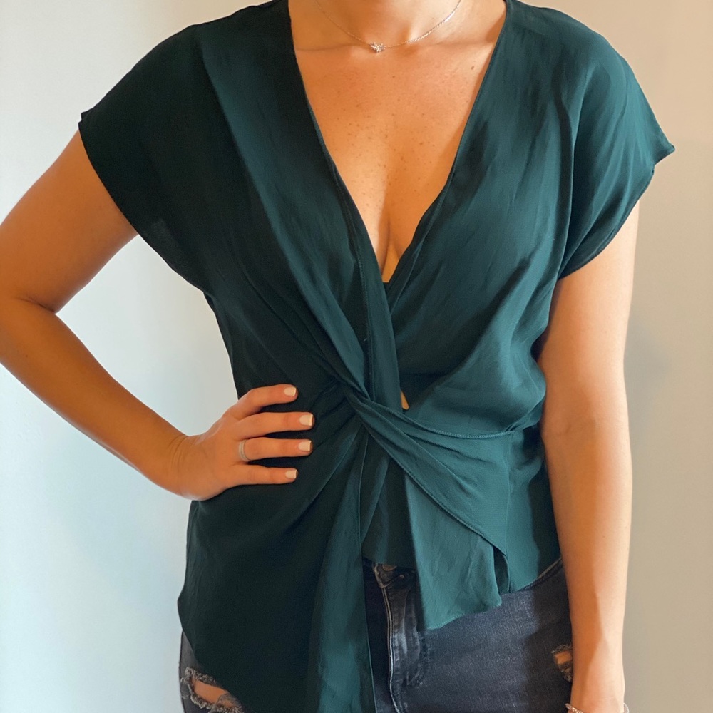 Zara Dark Green Blouse size Medium